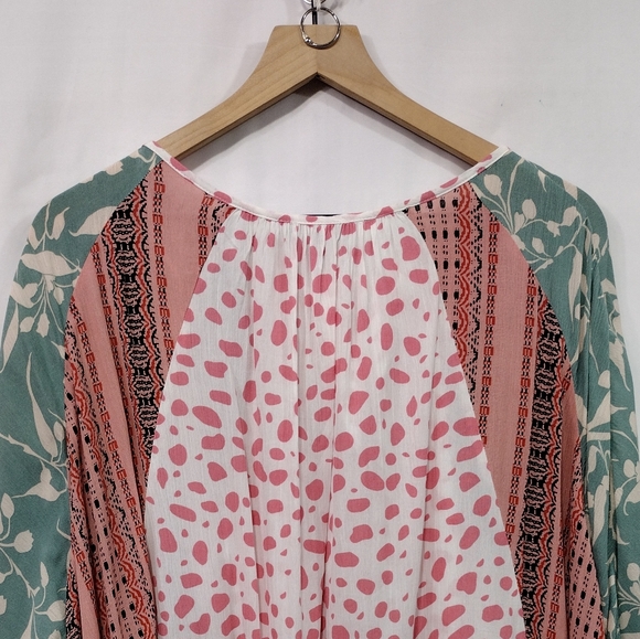 NWT Gigio by Umgee Animal Print Floral Tunic Women's M Multicolor Artsy Retro - Picture 9 of 12